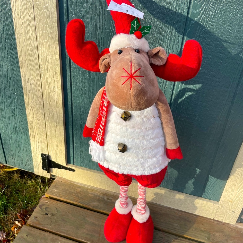 NWT 41" Christmas Standing Adorable! Expandable Moose